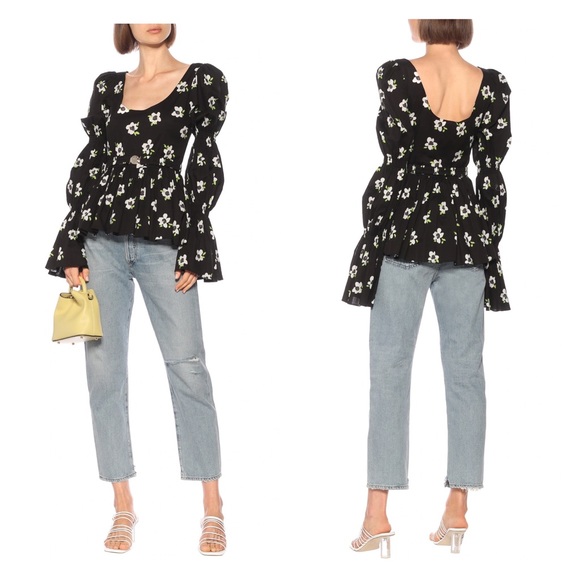 New! Limited Edition CAROLINE CONSTAS Raine Puff Sleeve Paisley Print Top - Picture 3 of 10